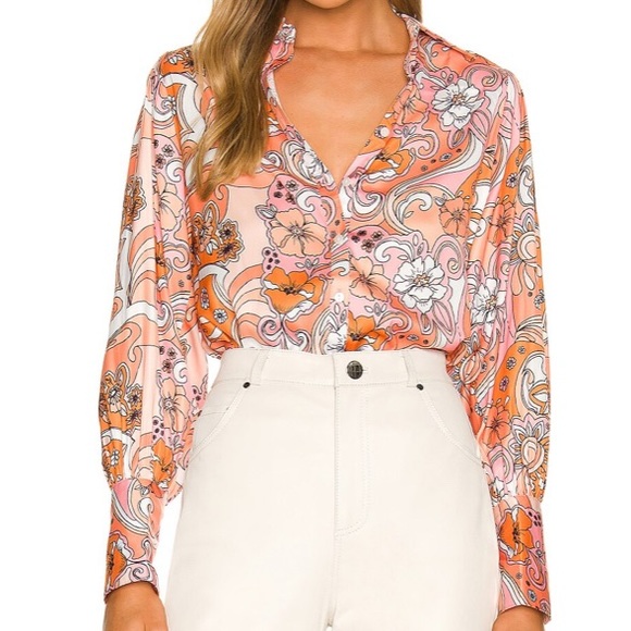 Free People Tops - Free People Serena Floral Printed Button down blouse NWT